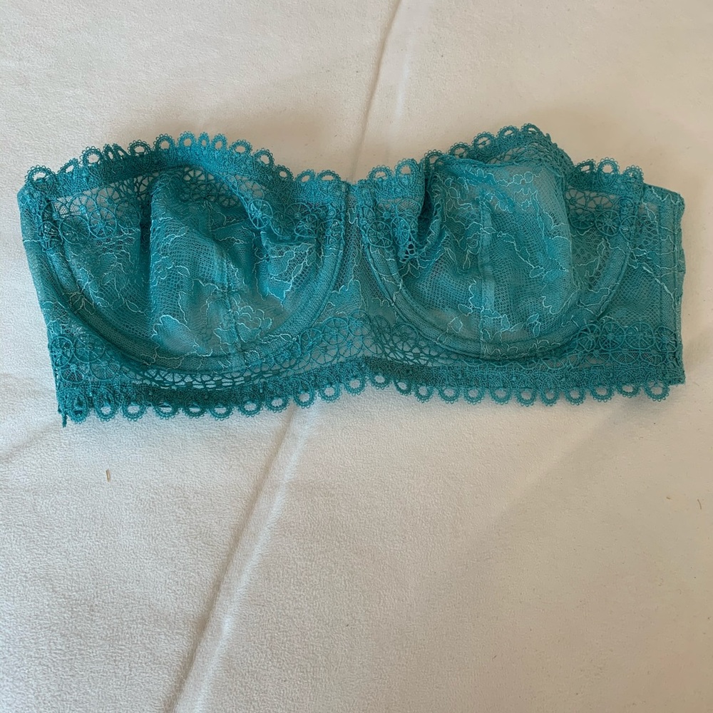 Teal underwire lace bra